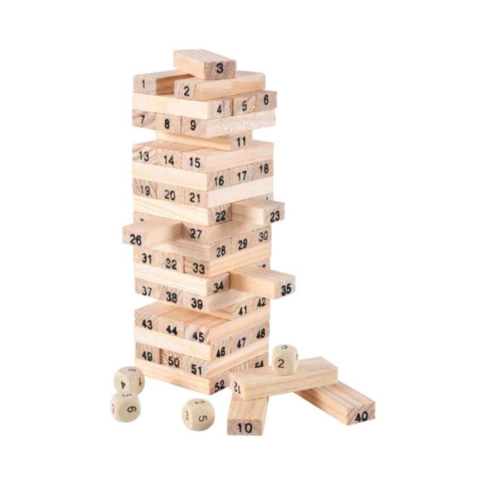 أوكايي مكعبات خشبية لعبة برج - 58 قطعة