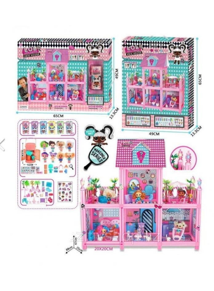 أل أو أل لعبة بيت الدمى الإبداعي مع 85 مفاجأة - 91.44x91.44 سم