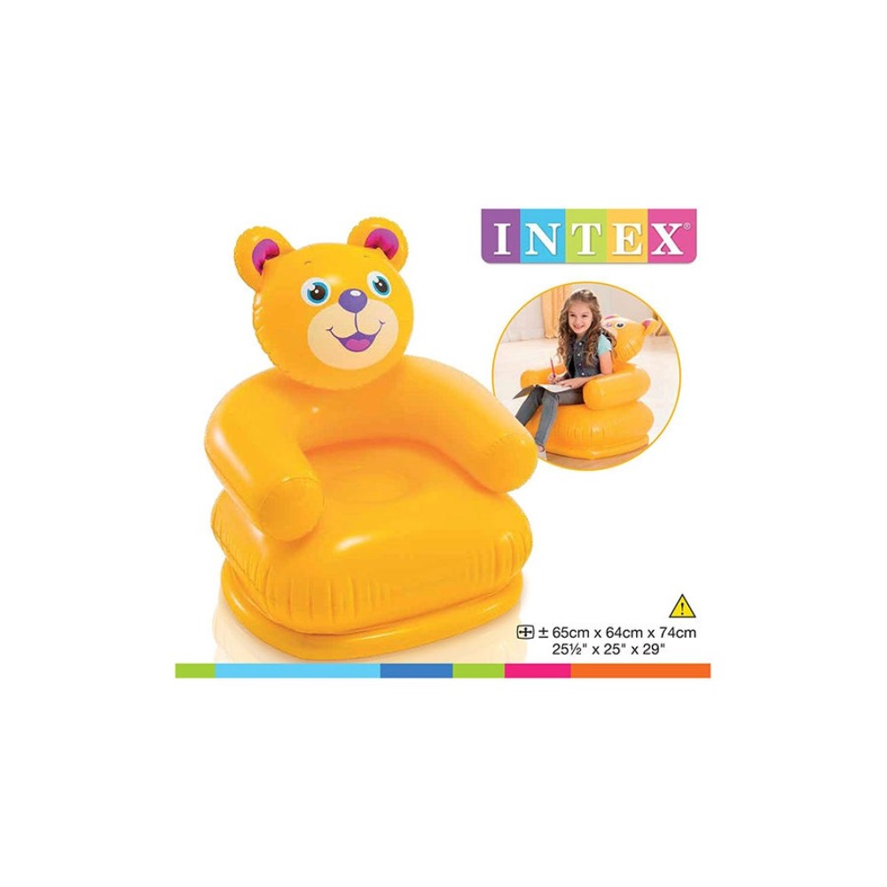 انتكس مضخة هواء يدوية مع كرسي أطفال شكل دب موديل 68556_y - أصفر