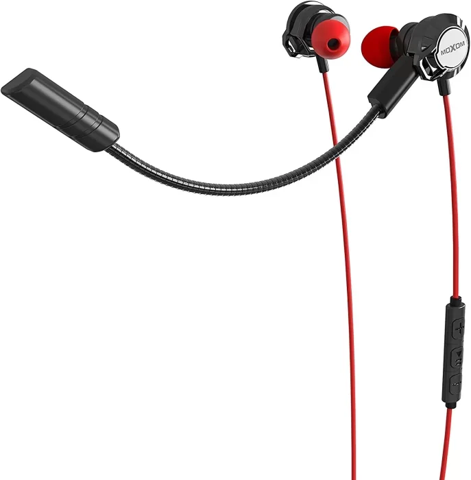 موكسوم سماعة أذن موديل EP24 المحيطية للألعاب بميكرفون منفصل ومفاتيح تحكم - أسود