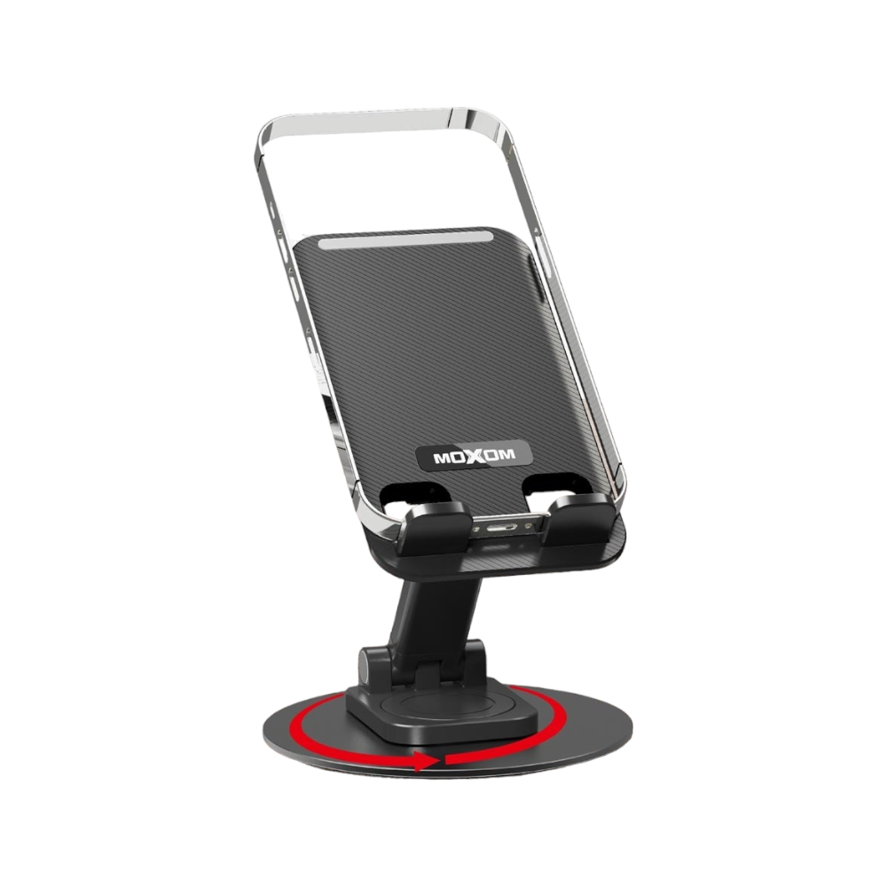 موكسوم جلاس تلفون مكتبي محمول قابل للثني دوران كامل متعدد الاستخدام موديل VS86 - أسود