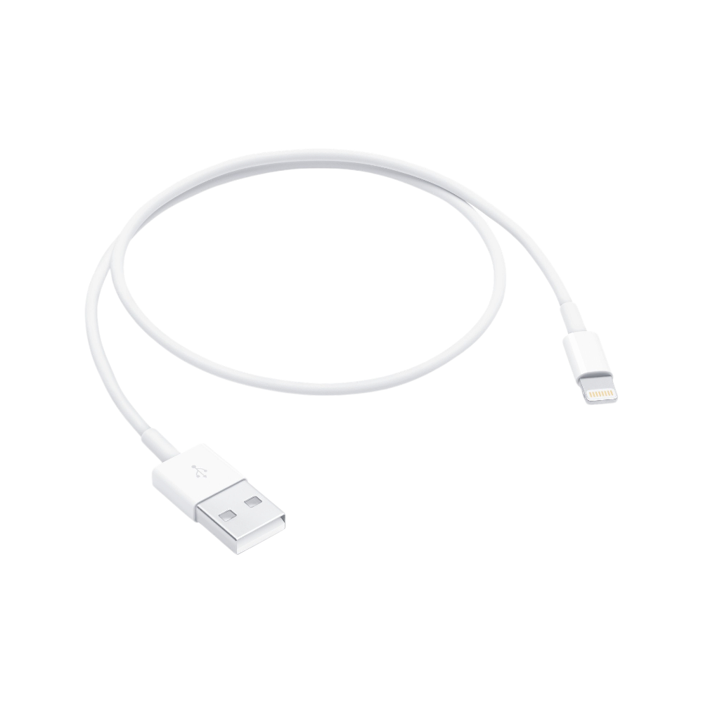 آبل وصلة شحن ونقل بيانات يو اس بي إلى لايتنينج 0.5 متر - أبيض