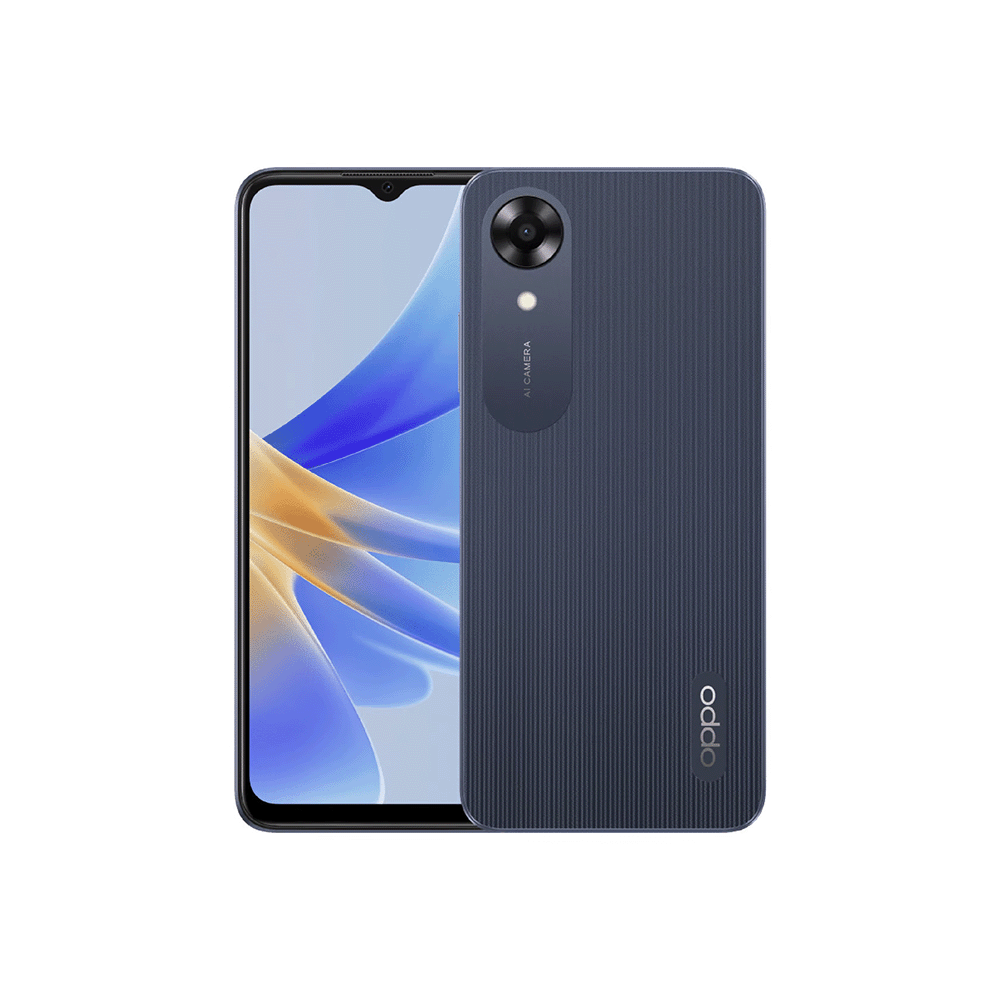 أوبو A17k جوال محمول شريحتين GSM, Volte بسعة ذاكرة 64 جيجابايت ,رام 3 جيجابايت-black