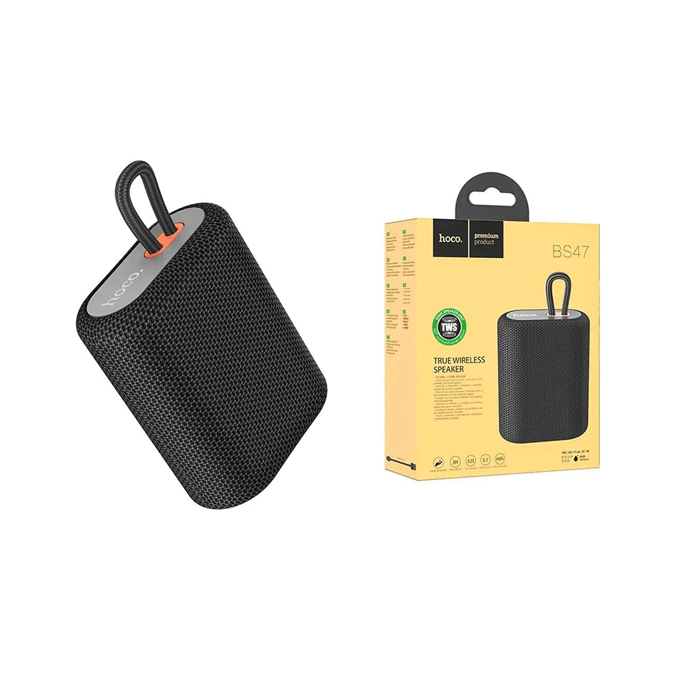 هوكو مكبر صوت لاسلكي حقيقي موديل BS47 - أسود