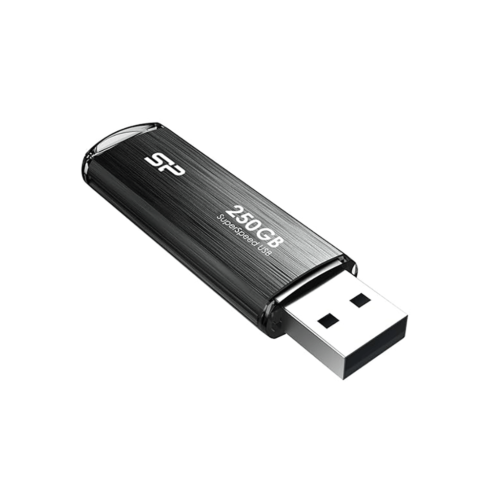 سيليكون باور إكستريم فاست ذاكرة فلاش محرك أقراص بمنفذ يو إس بي سعة 250 جيجا بايت موديل M80 - أسود