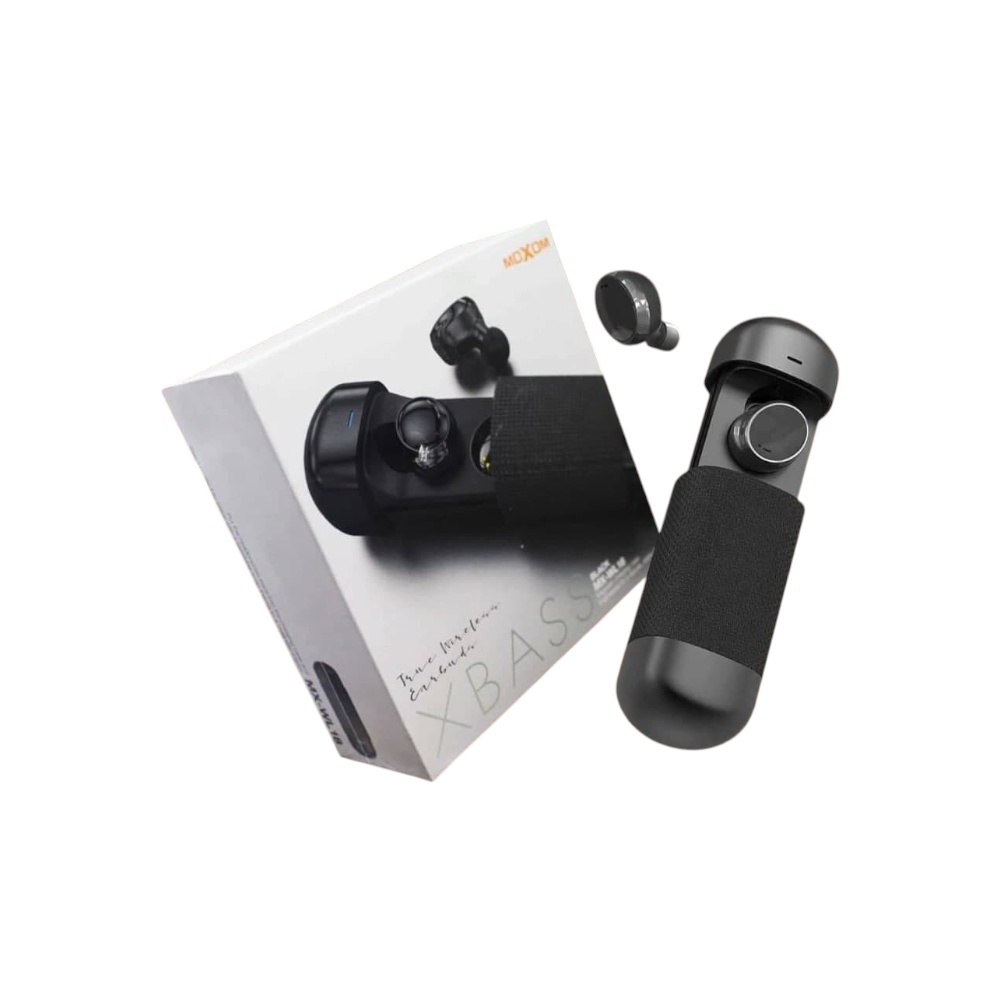 موكسوم سماعات ايربود لاسلكية مع باكت قماشي فخم ومفاتيح تحكم لمس موديل MX-WL18 - أسود