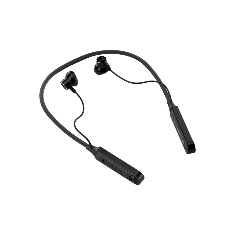 موكسوم سماعات بلوتوث رياضية حول الرقبة مع رؤوس مغناطيسية وميكروفون موديل MX-WL65 - أسود