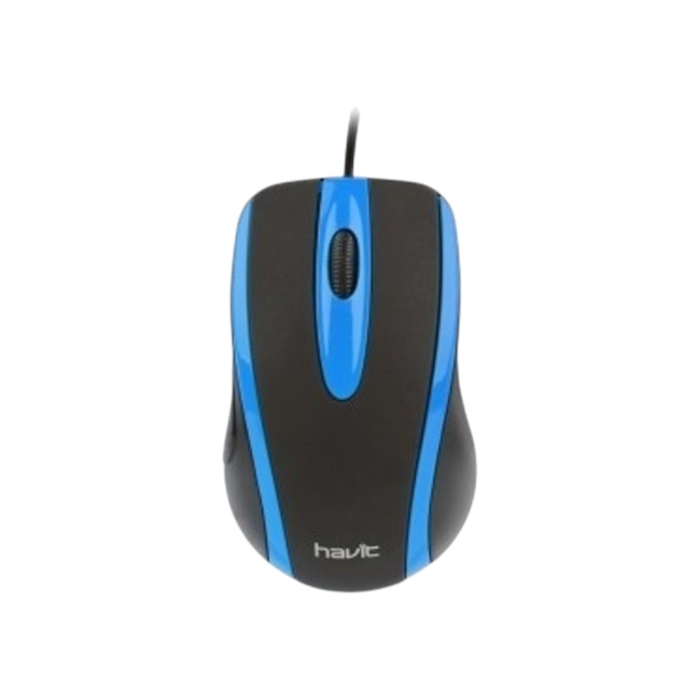 هافيت ماوس بصري سلكي بمنفذ يو اس بي موديل MS871 - أزرق