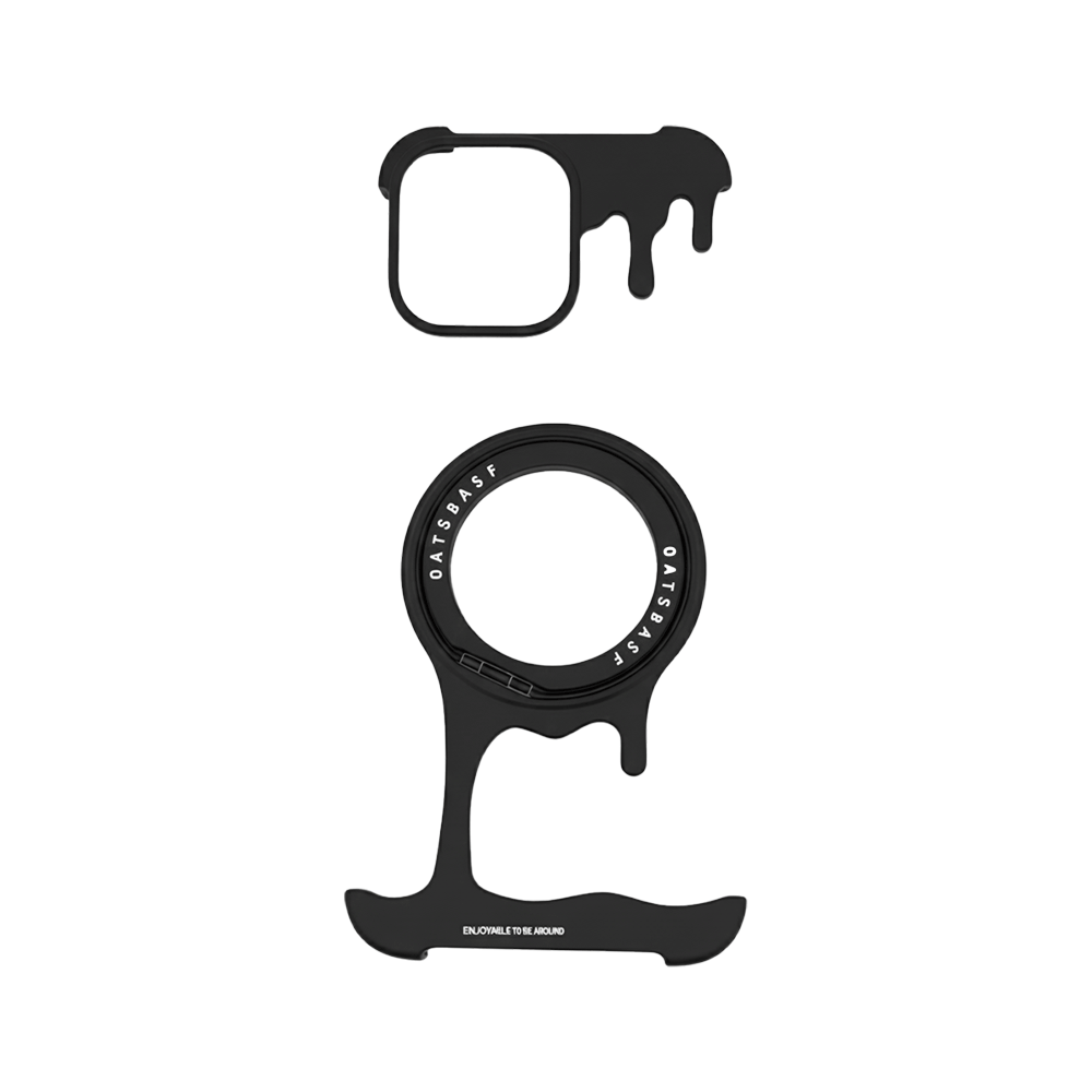 اوتسباسف غلاف استيل حلزوني بتصميم فريد لهاتف ايفون 14 برو ماكس - أسود