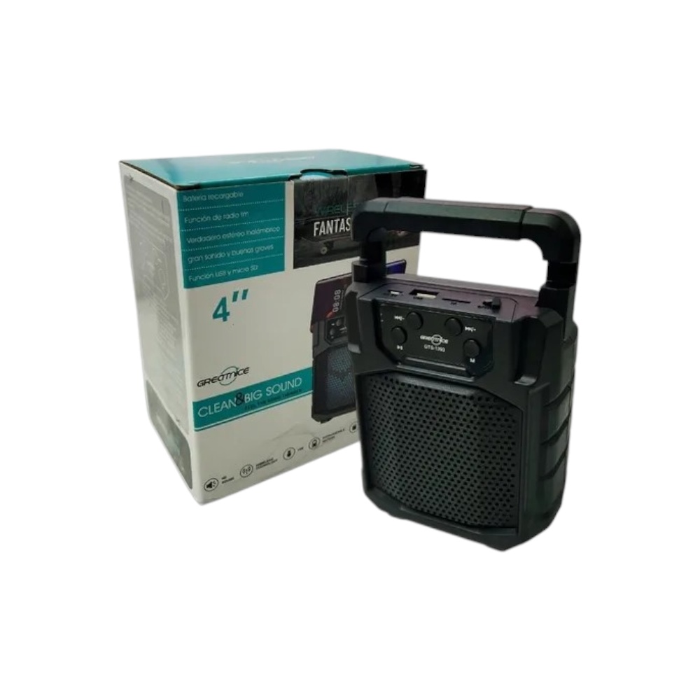 جريتنايس مكبر صوت بلوتوث محمول متعدد الوظائف مع إضاءة بجهد 3.7 فولت - موديل KTF-1421