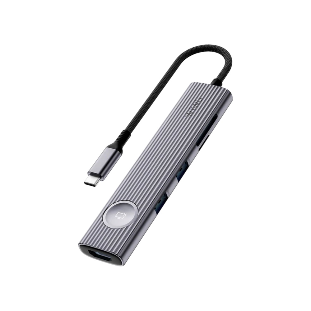 دبليو اي دبليو يو ترافل موزع يو اس بي منفذ تايب سي 8 في 1 - رمادي