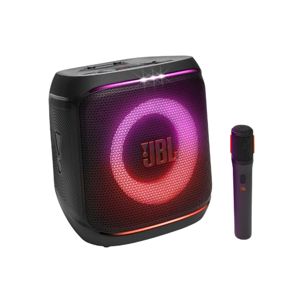 مكبر صوت جي بي إل بقوة 100 وات مع ميكروفون لاسلكي وتشغيل حتى 15 ساعة موديل PartyBox Encore 2 - أسود