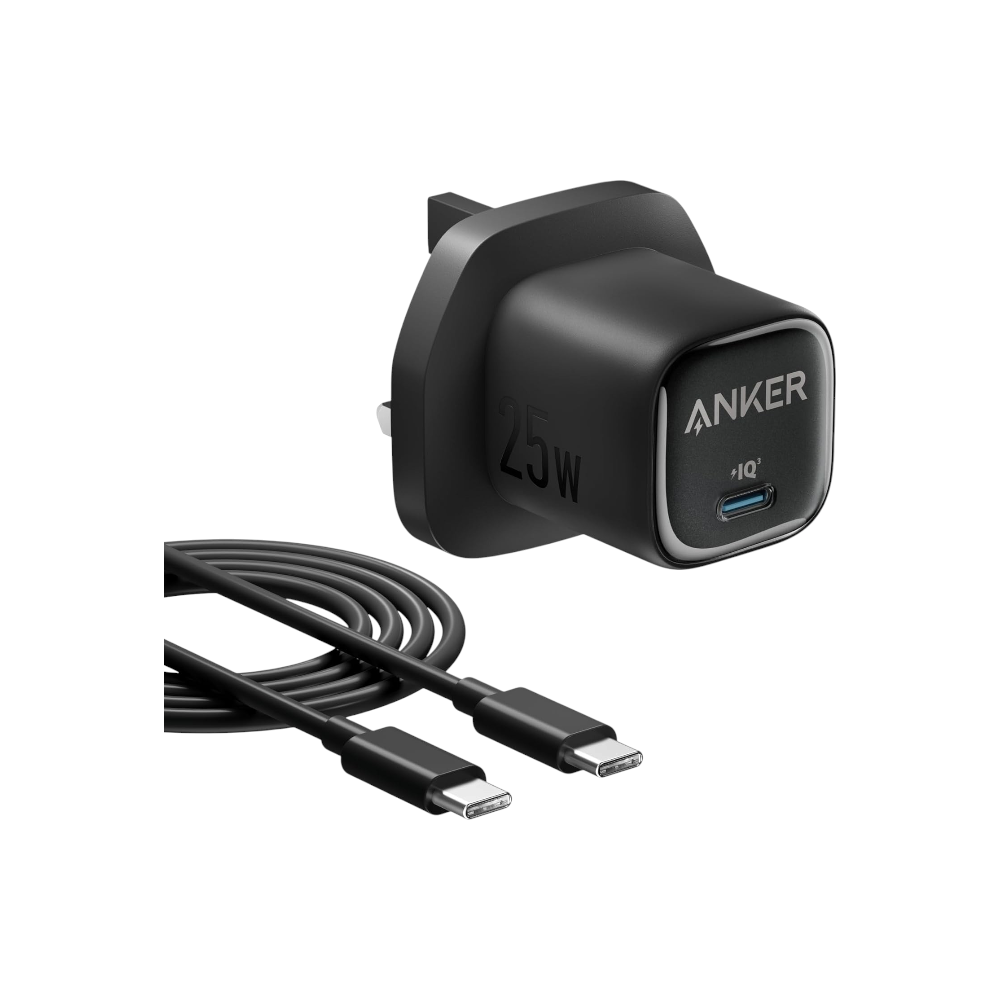 أنكر شاحن جداري 25 وات - أسود