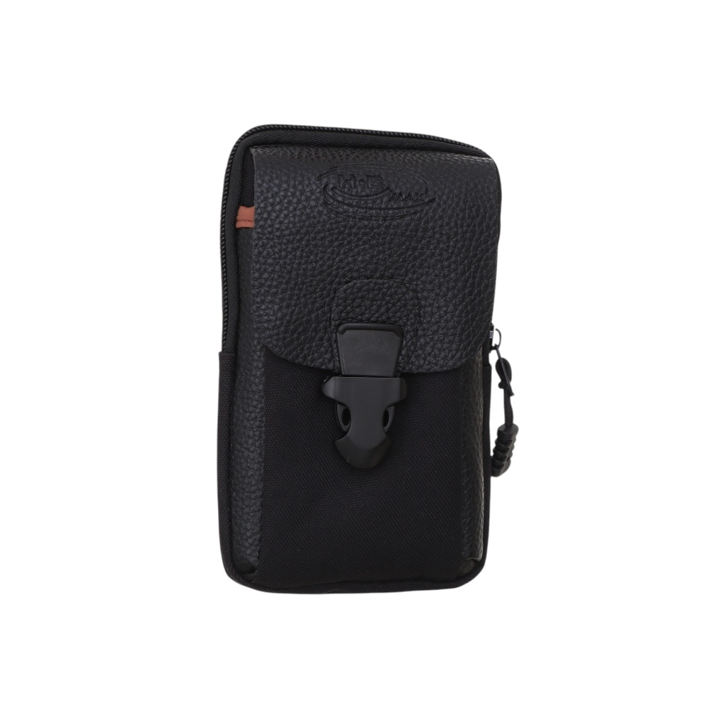 حقيبة جانبية بخانتين من الجلد عالي الجودة متعددة الإستخدام للجنسين موديل KY-456 - أسود