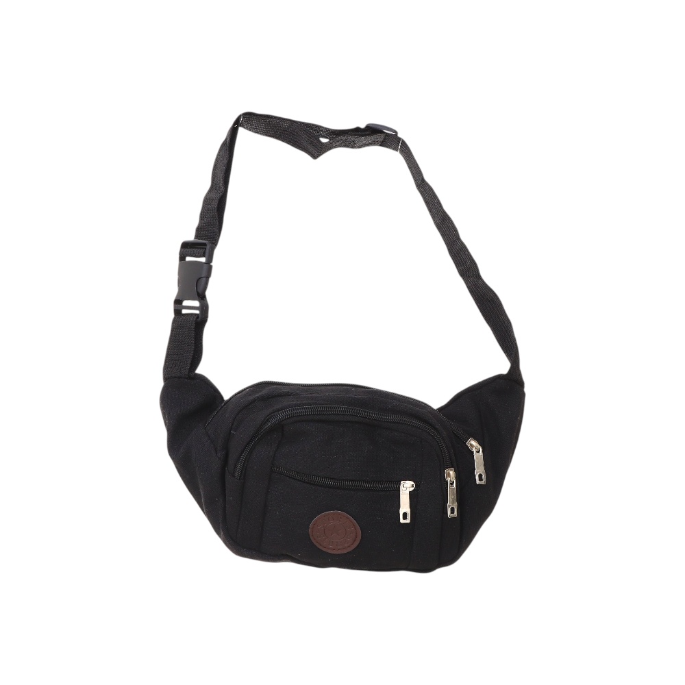 شنطة جانبية بأربع خانات من القماش عالي الجودة متعددة الإستخدام للجنسين موديل UP100 - اسود