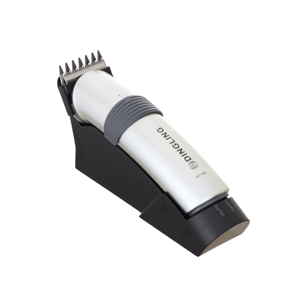 ماكينة حلاقة دينقلينق إحترافية مع قاعدة شحن للرجال موديل RF-699 - فضي
