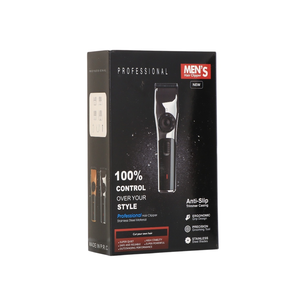 ماكينة حلاقة بروفيشنال إحترافية قابلة للشحن بمنفذ تايب سي وعجلة ضبط التدريج للرجال – موديل GP-04
