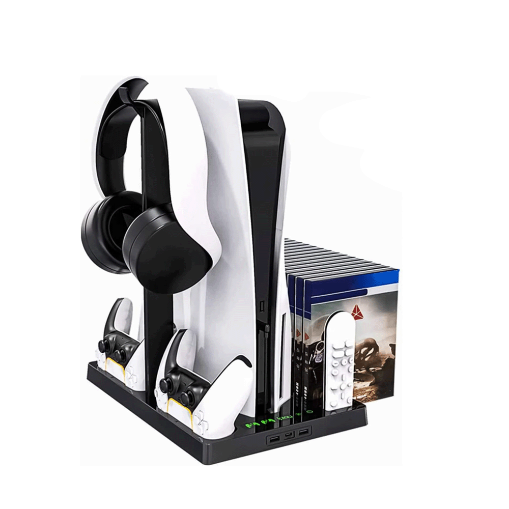 اتش ال ار اي او حامل PS5 مع قاعدة تبريد وشحن مزدوج - أسود