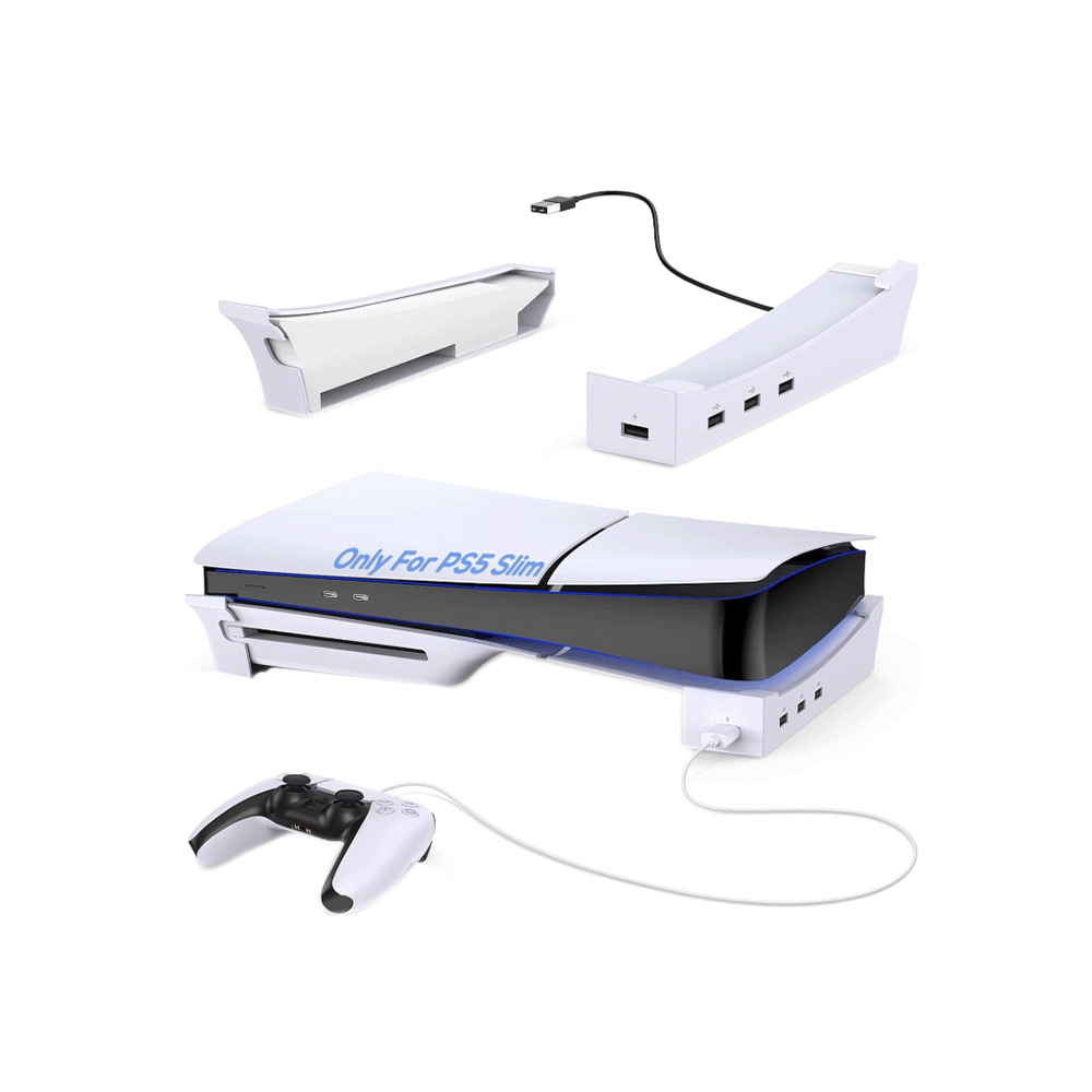 أزوني حامل أفقي لوحدة تحكم بلاي ستيشن 5 سليم مع 4 منافذ USB