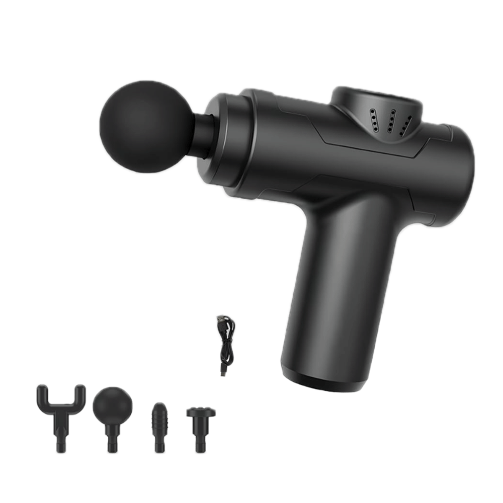 جيباس جهاز تدليك محمول للعضلات مع 4 رؤوس و جهد 3.7 فولت - 8211