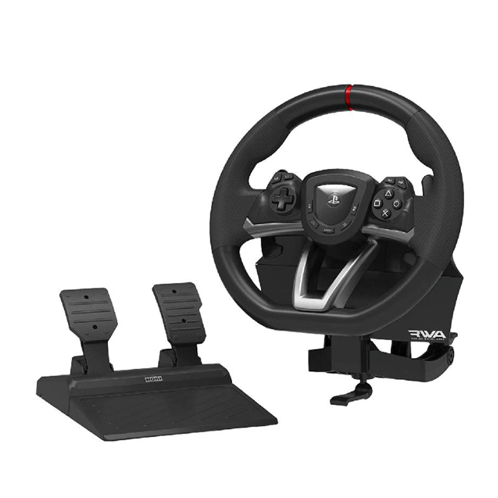 هوري عجلة قيادة للألعاب مع دواسات لأجهزة بلايستيشن 5 و 4 - أسود