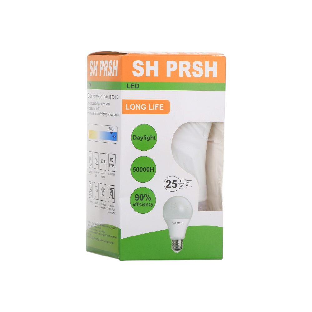 لمبة ضوء 25 وات  50000  ساعة اضاءة كعمر افتراضي  ضارة بالعينين  غير مضاده للماء - ابيض 