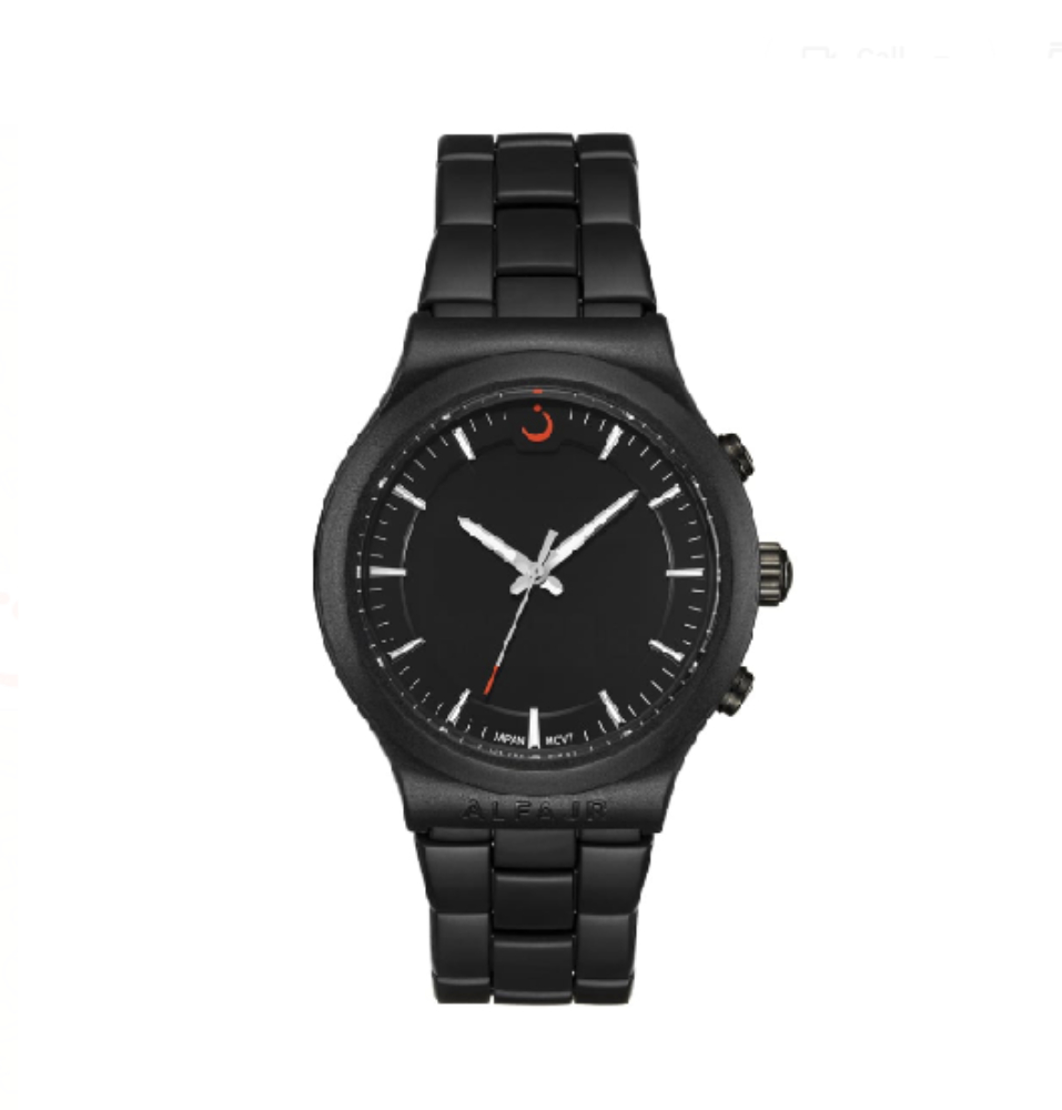 ساعة يد الفجر بهيكل فولاذي مقوس وسوار ستيل موديل WB-32 - أسود