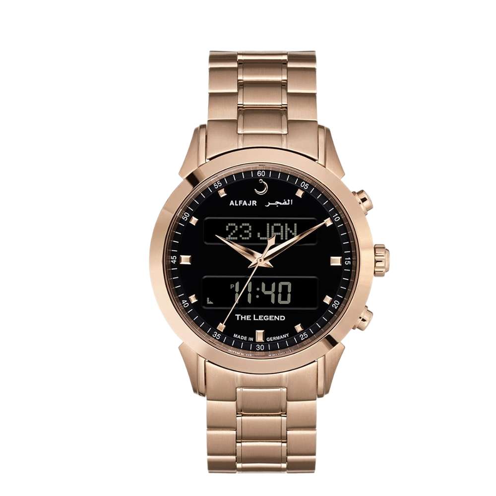 ساعة يد الفجر بهيكل فولاذ وسوار  استيل موديل WA30-BS-ذهبي