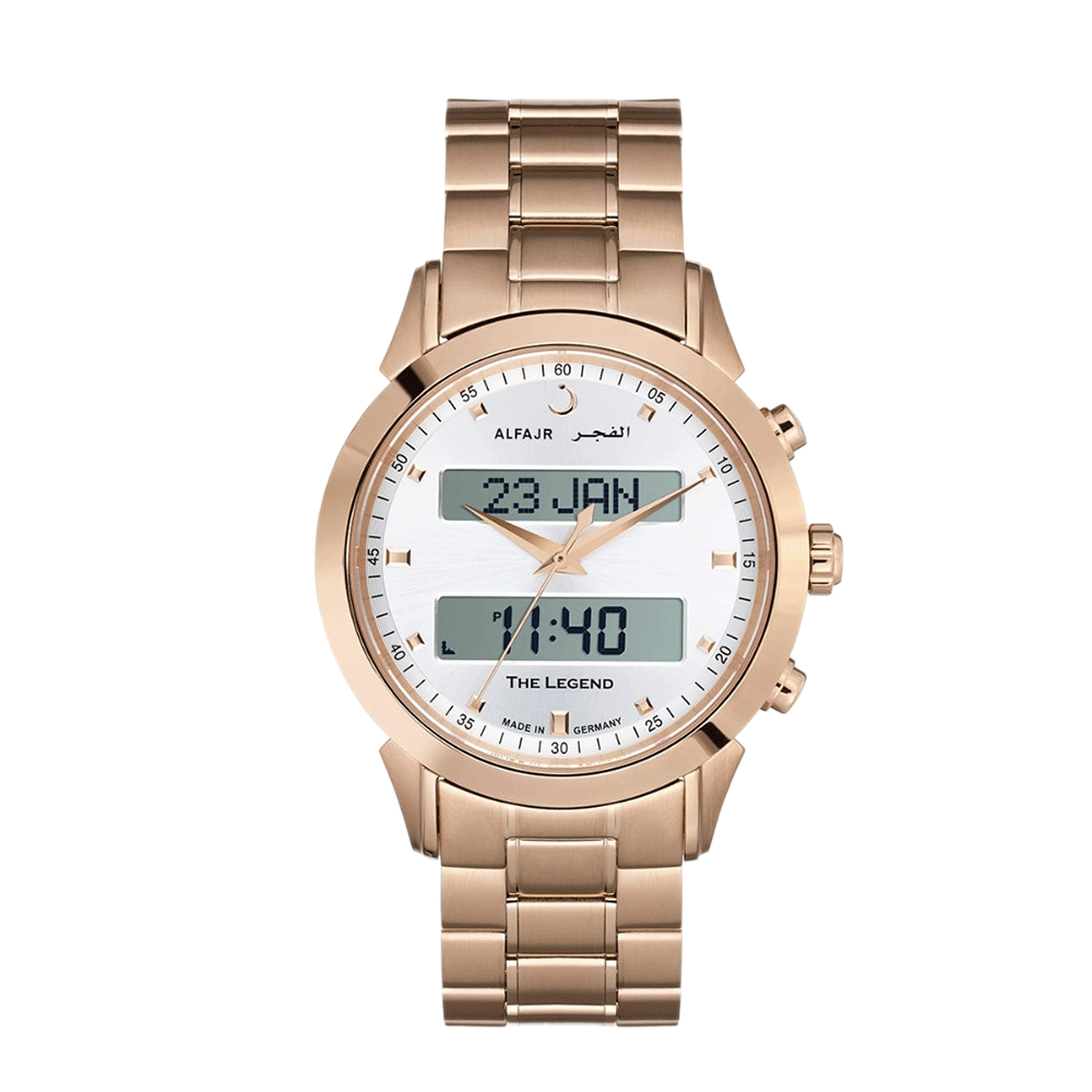 ساعة يد الفجر بهيكل فولاذ وسوار استيل  موديل WA30-BS- ذهبي 