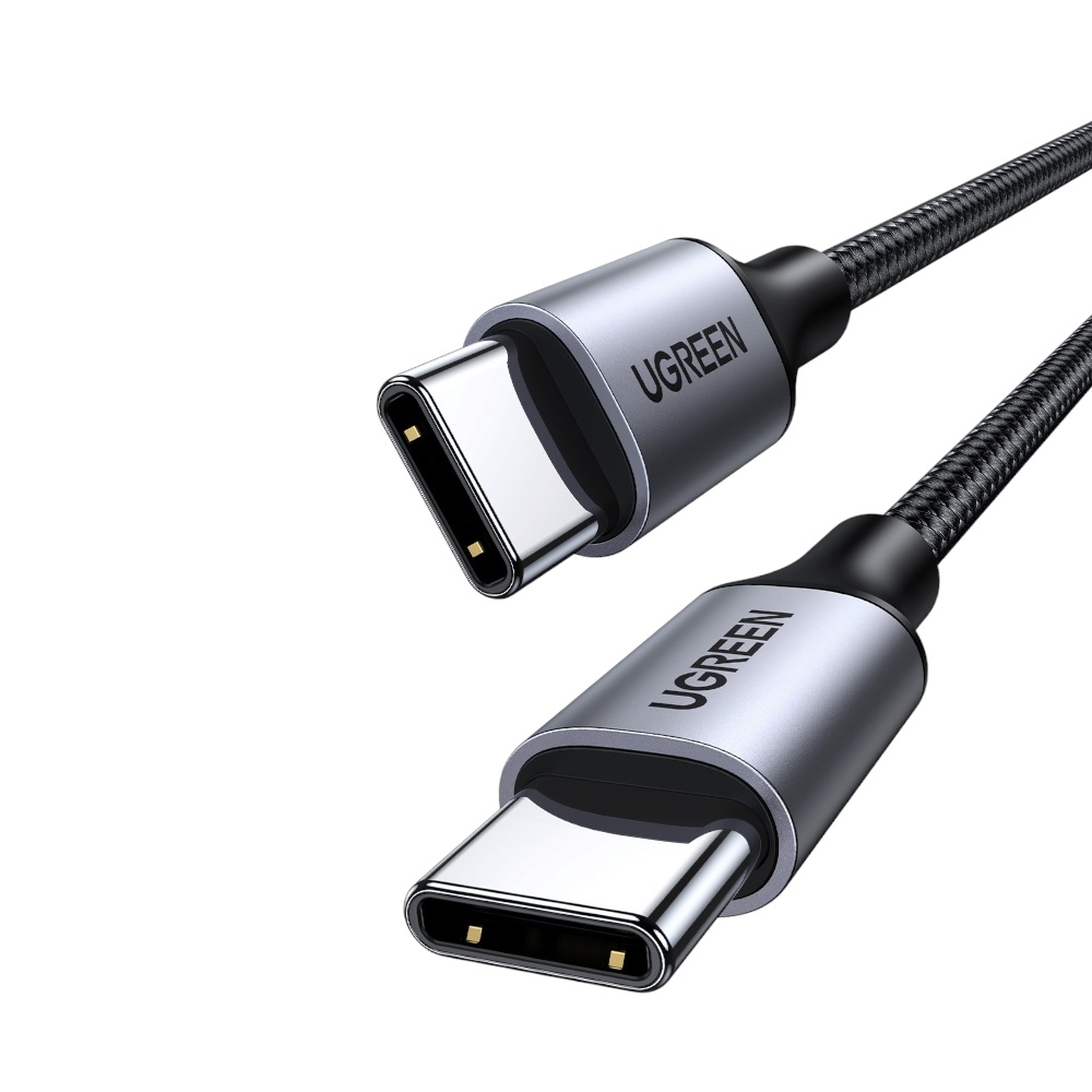  كابل  يوجرين يو اس بي تايب سي للشحن السريع قوة 60 وات بطول 2 متر - رمادي