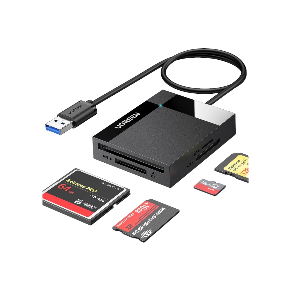قارئ بطاقات يوجرين الكل في واحد يو اس بي 3.0 يدعم 2 تيرابايت موديل 40964 - أسود