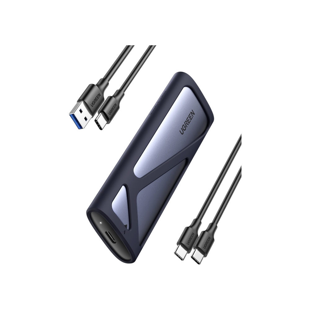 كيس هارد يوجرين خارجي M.2 NVMe / SATA بهيكل ألومنيوم وسرعة 10 جيجابايت موديل 90264 - رمادي 