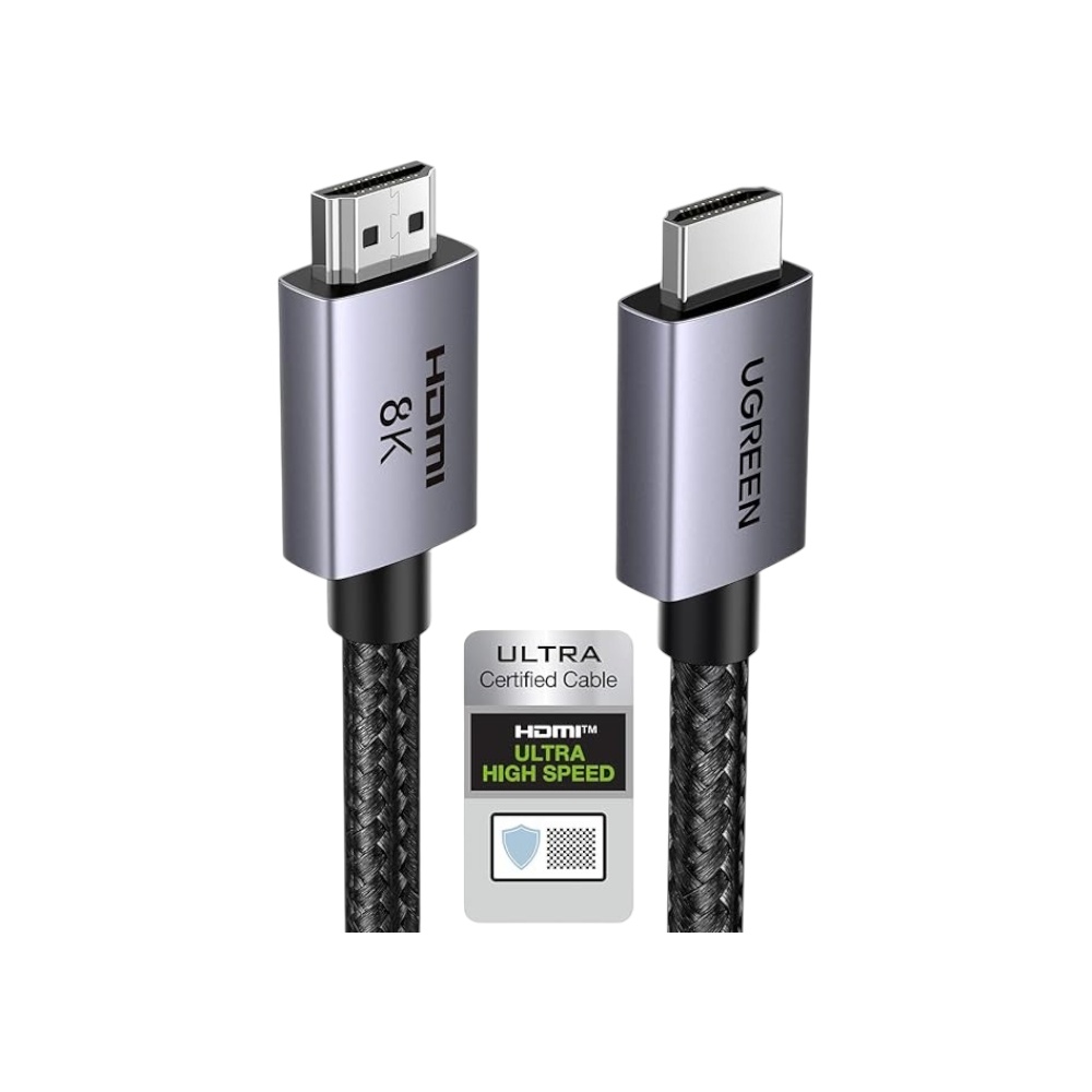 كابل يوجرين HDMI 8K فائق السرعة مضفر موديل 25910 - رمادي 