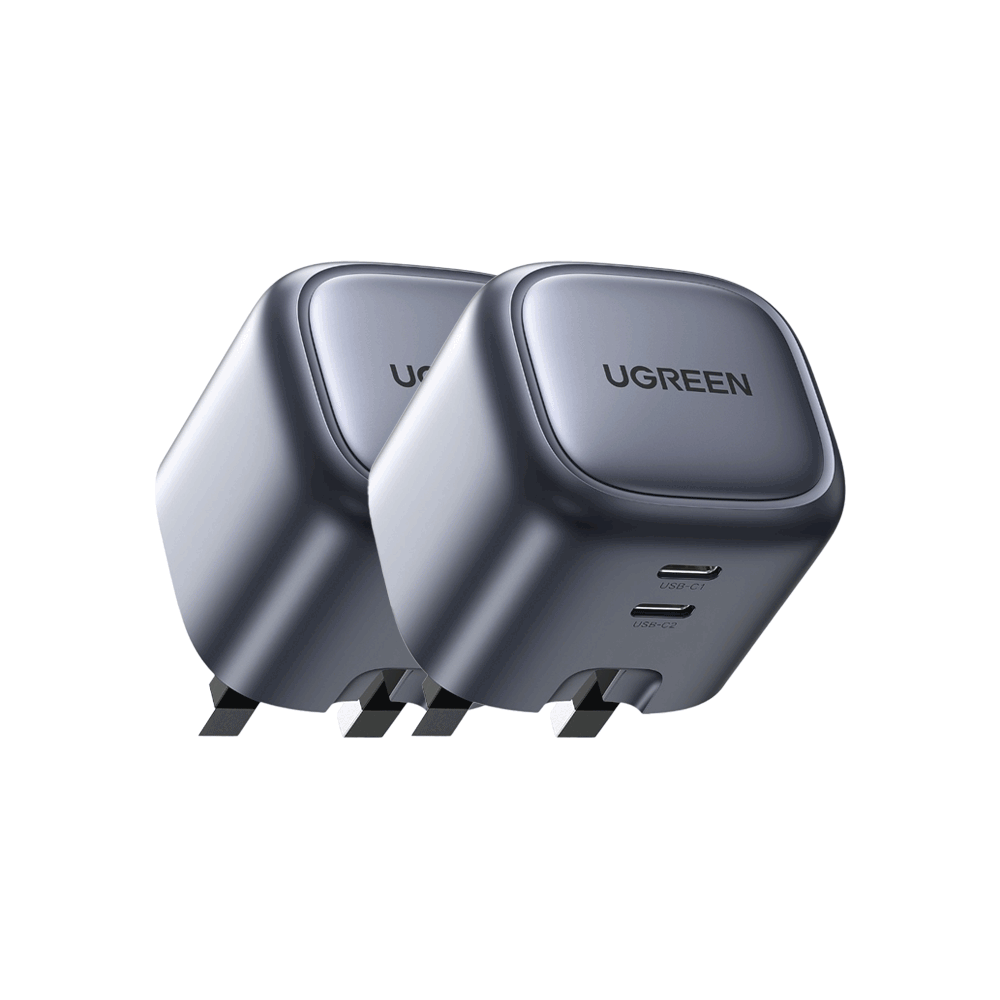 باكج شاحن جداري يوجرين بمنفذين تايب سي قوة 45 وات شحن سريع - قطعتين