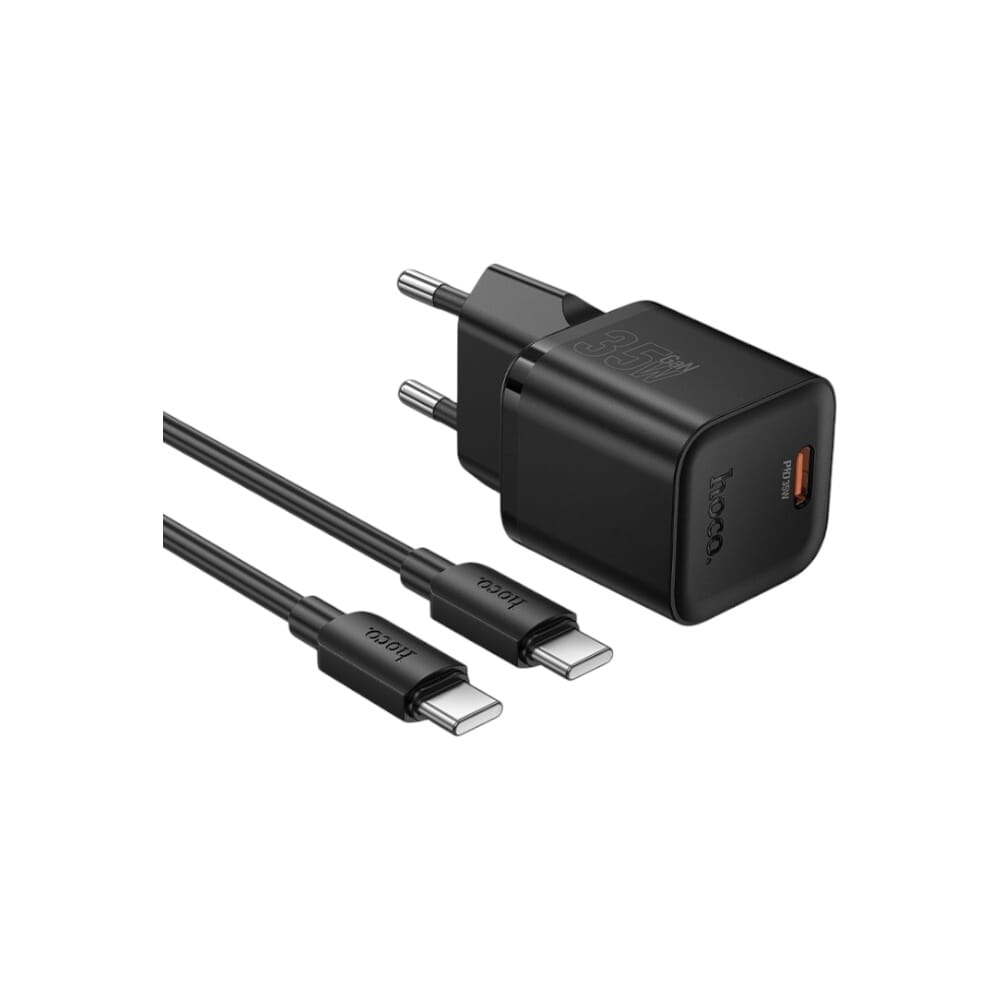 رأس شاحن هوكو جداري بقوة 35 وات مع كابل تايب سي موديل N66 - أسود