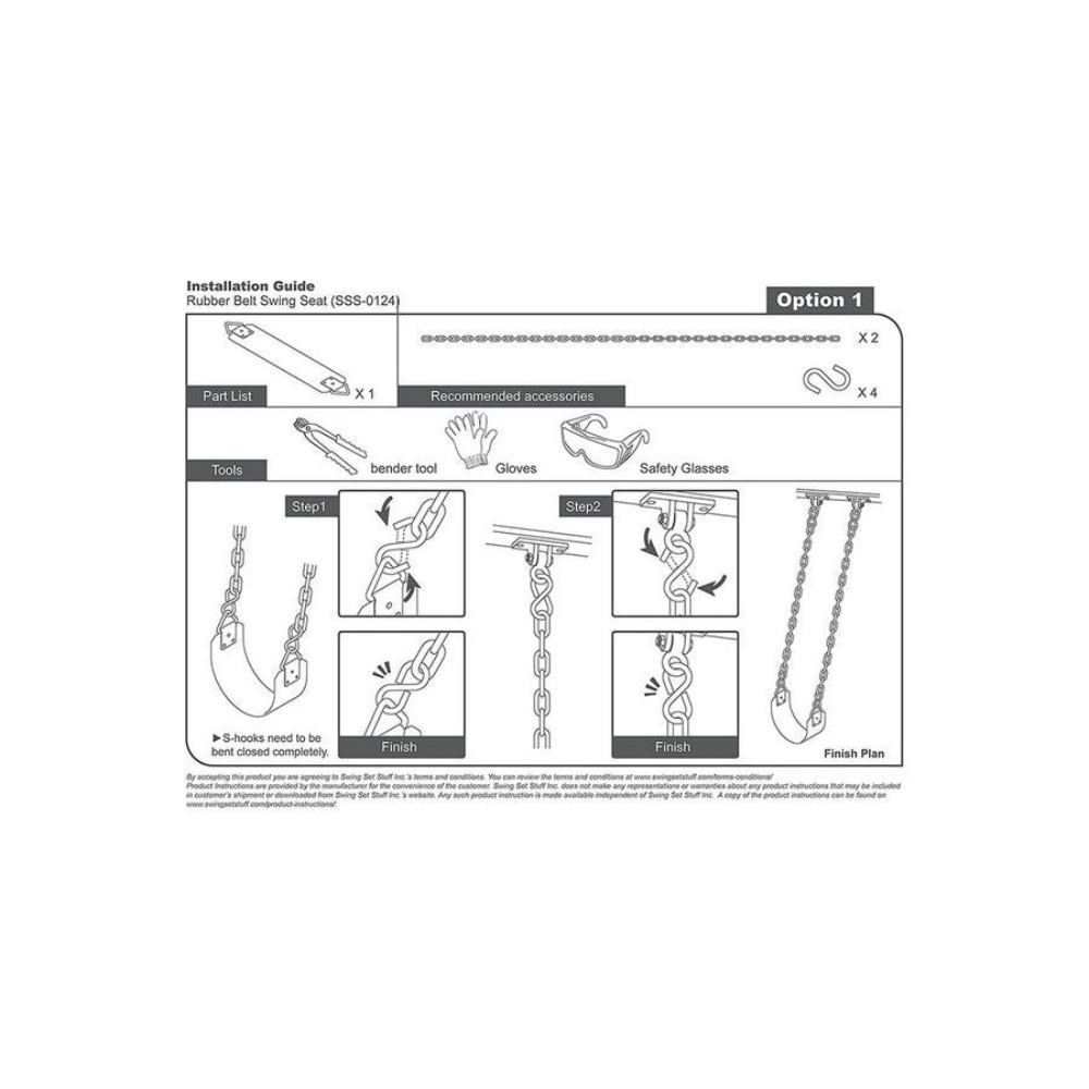 فيتنس ورلد أرجوحة أطفال بخطاطيف معدنية - 62x15 سم