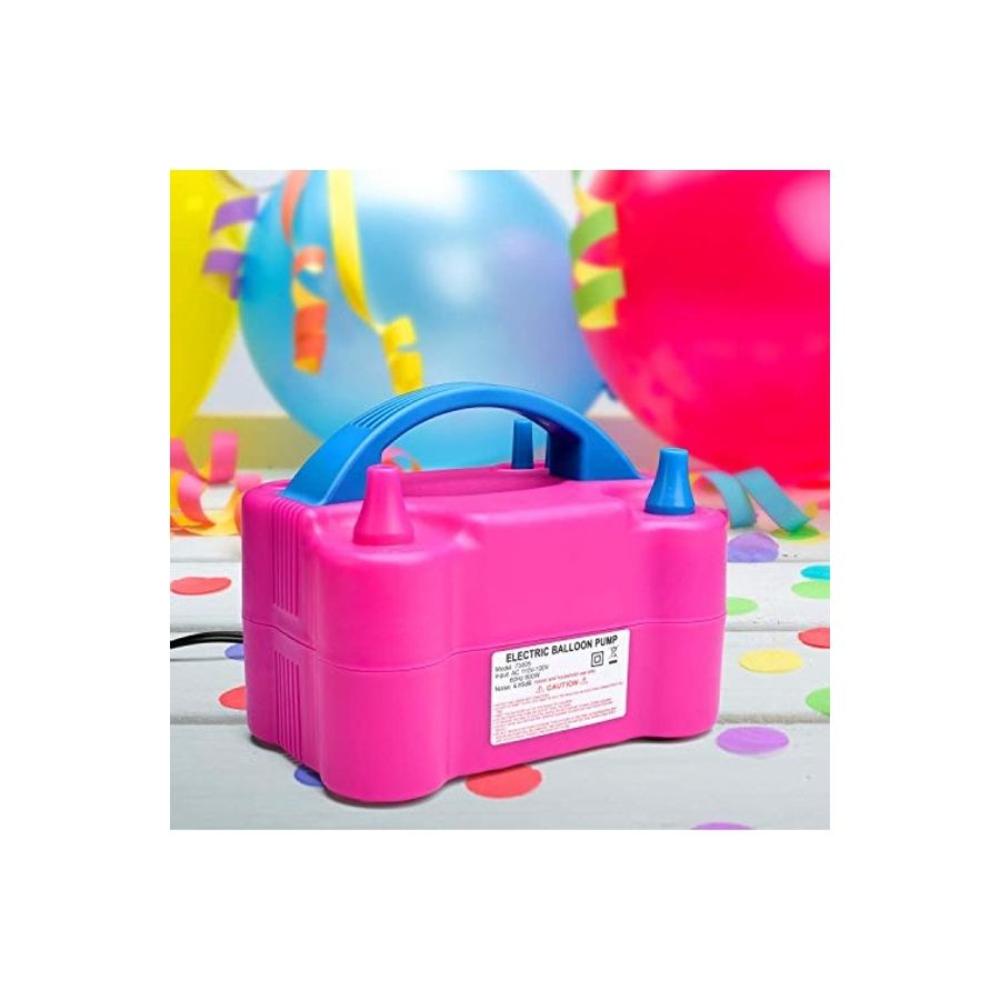 ميشا منفاخ هواء محمول للبالونات بفوهة مزدوجة