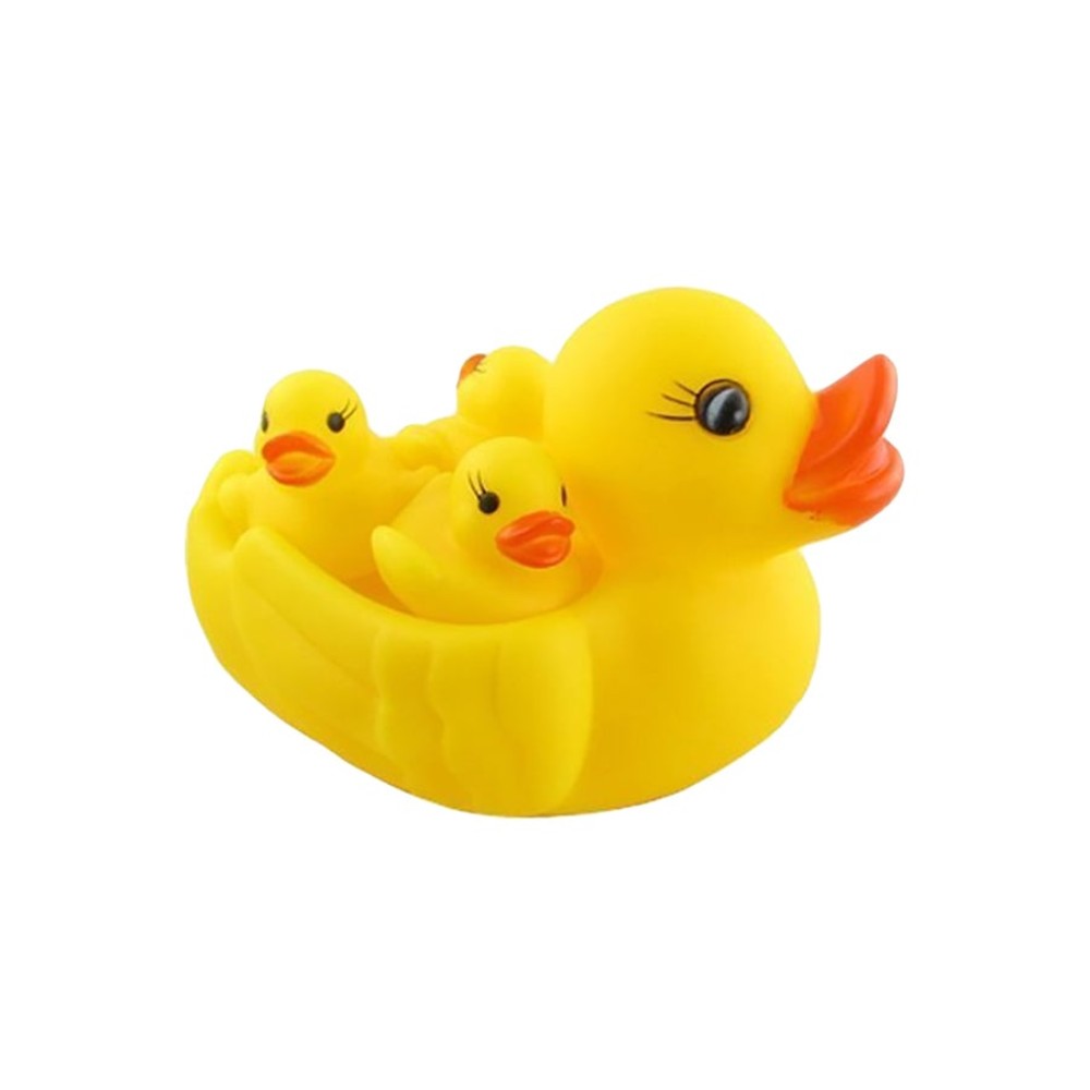  مجموعة لعب الاستحمام عائلة بط صوت صرير 4 قطعة - SB000A
