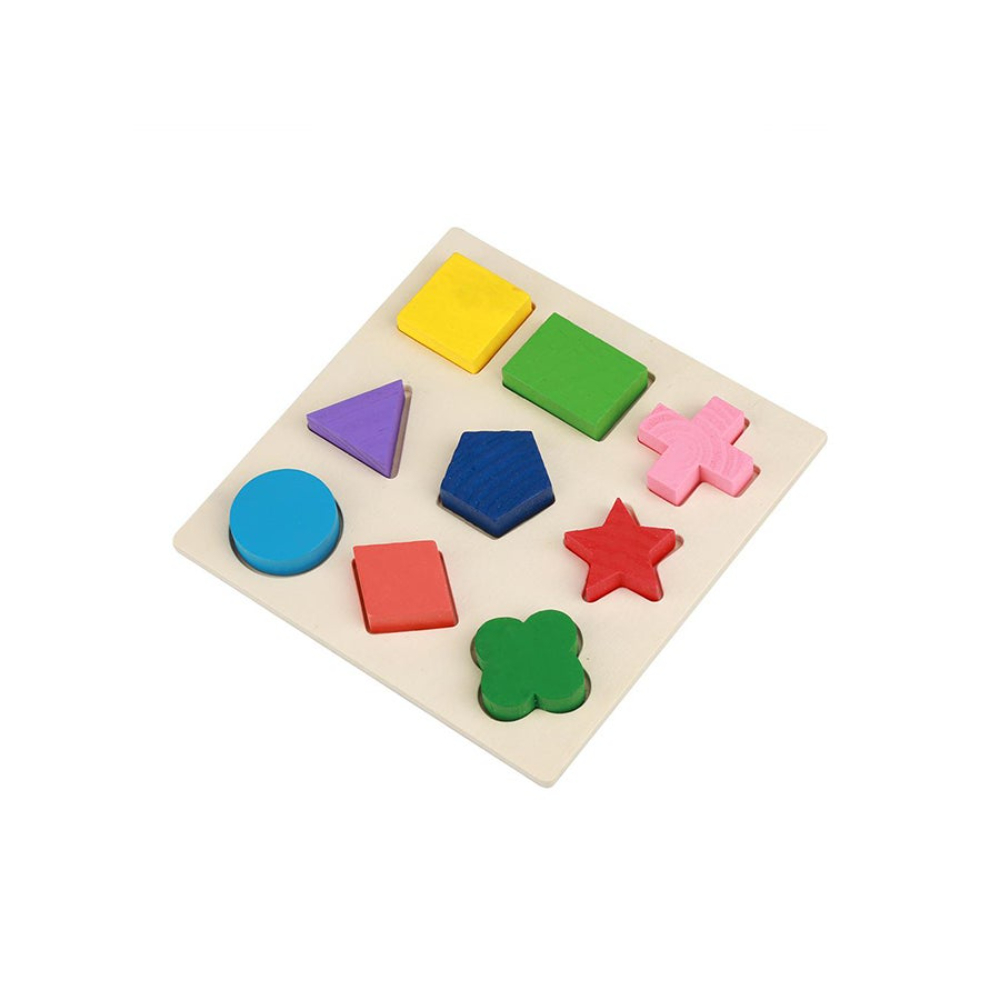 يوسو أحجية تركيب خشبية أشكال هندسية ملونة 