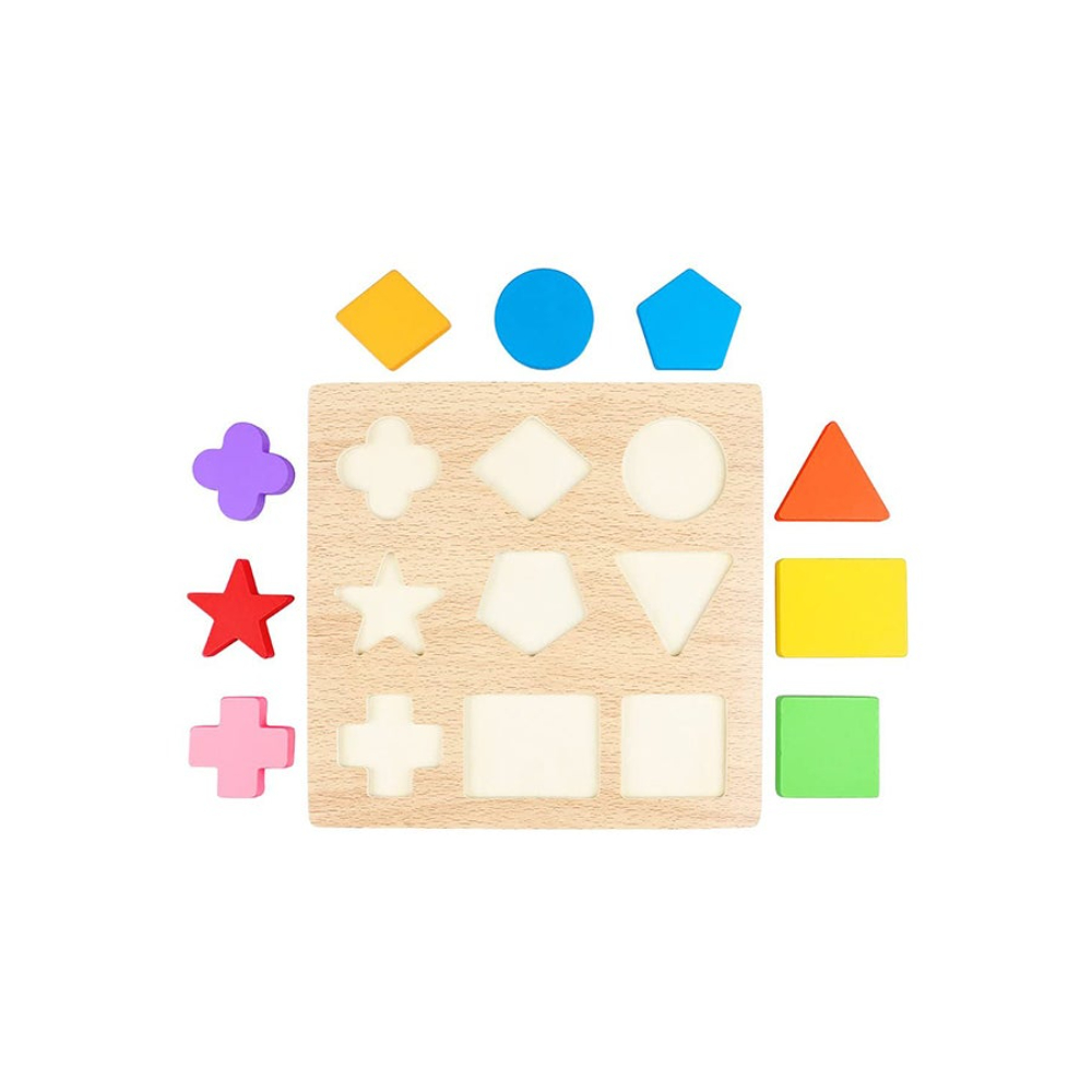 ليوو لعبة تصنيف الأشكال الهندسية للأطفال 10 قطع - 8.66 × 8.66 × 0.59 بوصة 