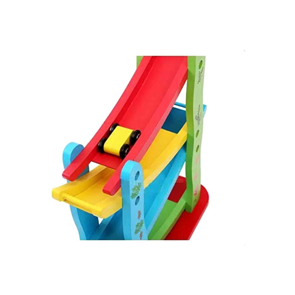 جريزلي منحدر خشبي لسيارات السباق المصغرة 4 مستويات - متعدد الألوان