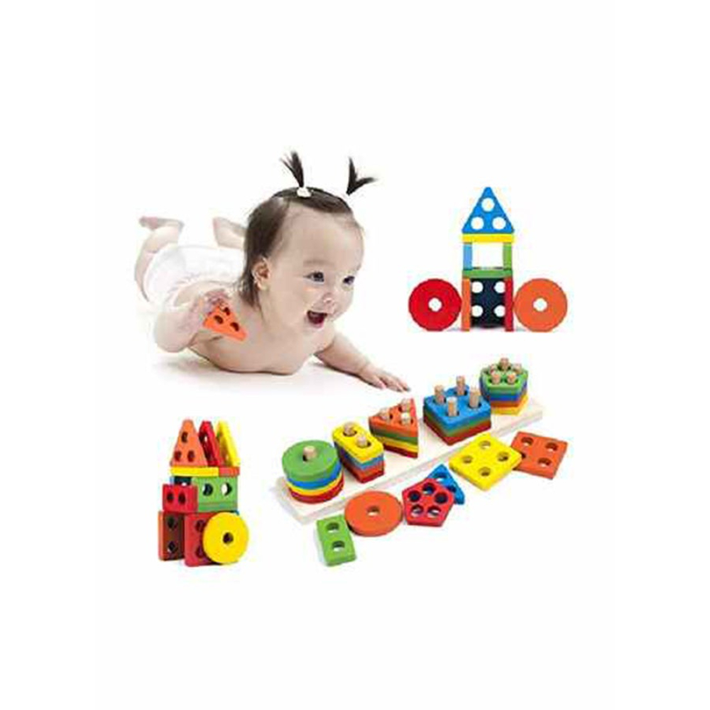 أفونتي لعبة أحجية هندسية خشبية ملونة للأطفال