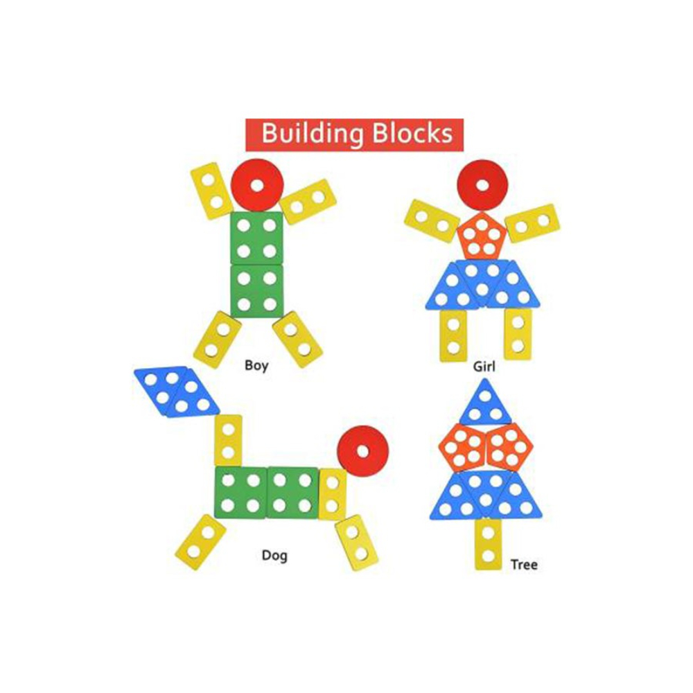 أفونتي لعبة أحجية هندسية خشبية ملونة للأطفال