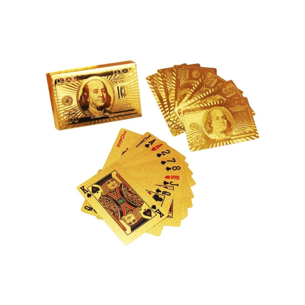 شوبيي بطاقات لعب بتصميم دولار أمريكي - ذهبي