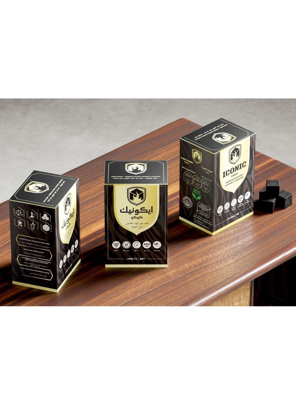 فحم طبيعي من قشور جوز الهند - 72 قطعة