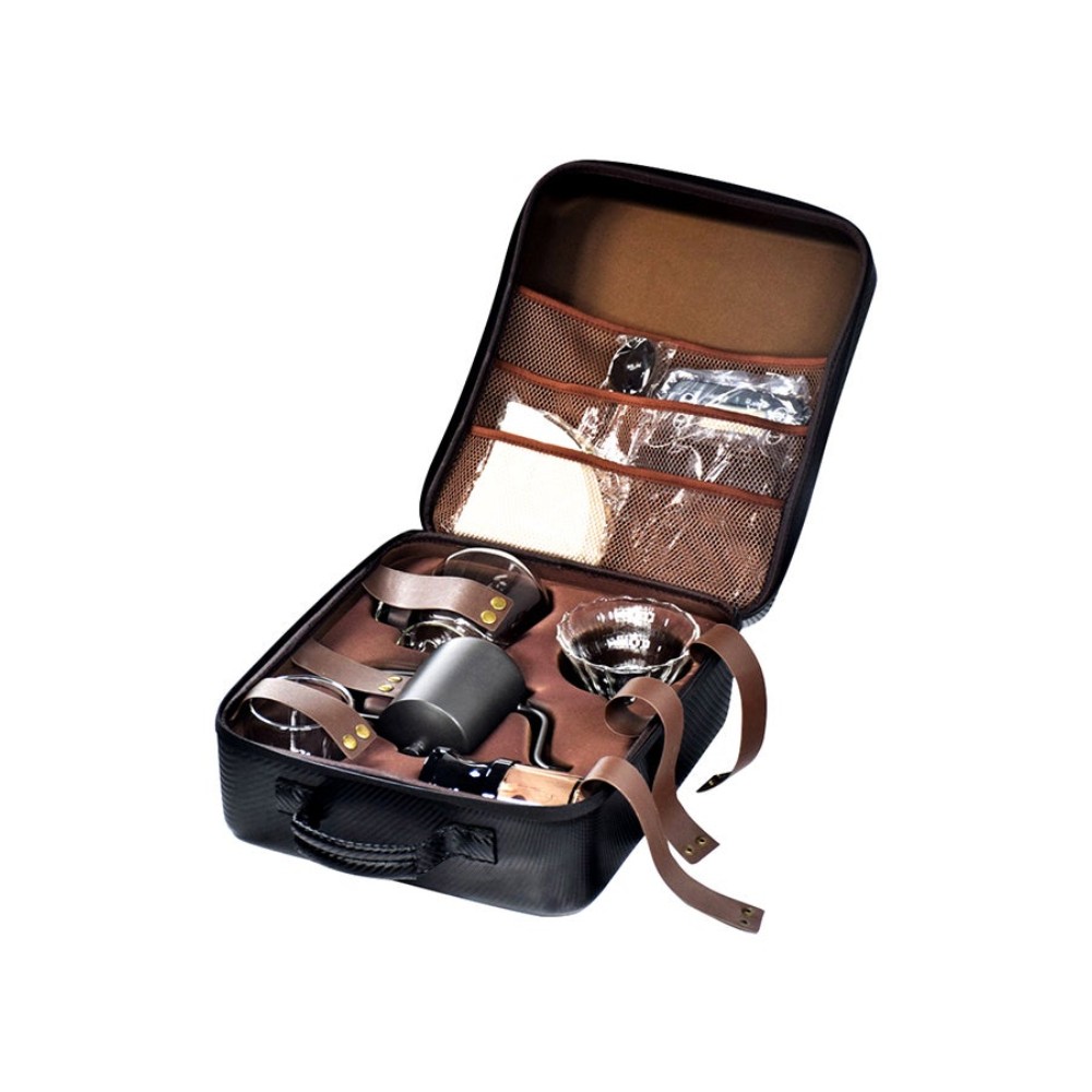 ماكينة صنع قهوة V60 بحقيبة حمل - لون أسود - 600 مل