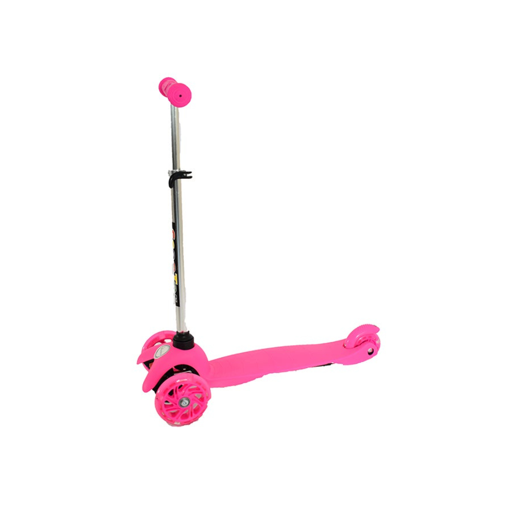 أملا سكوتر أطفال فولاذي بثلاث عجلات وإضاءة LED قابل للتعديل