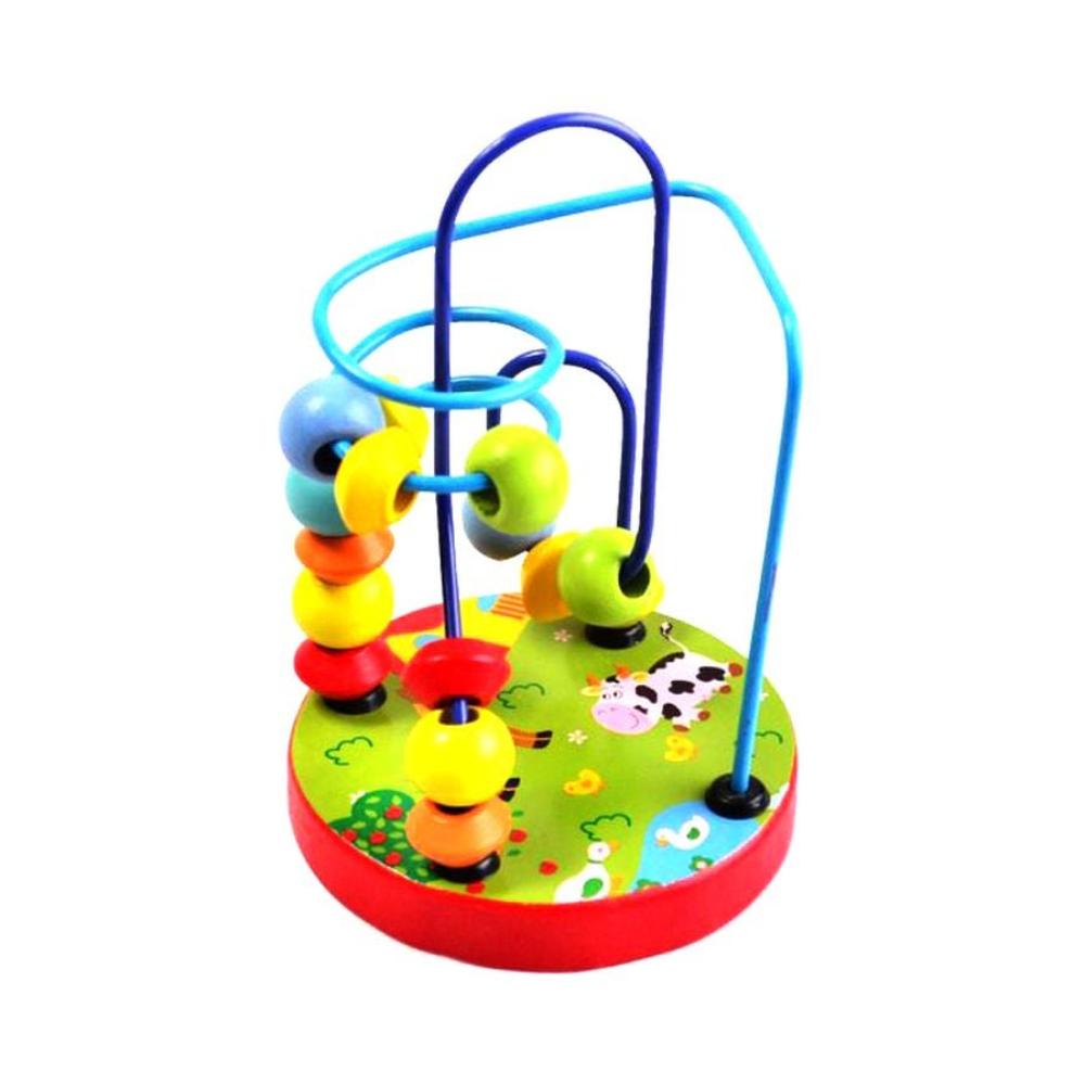  لعبة متاهة خشبية بتصميم قضبان قطار وخرز