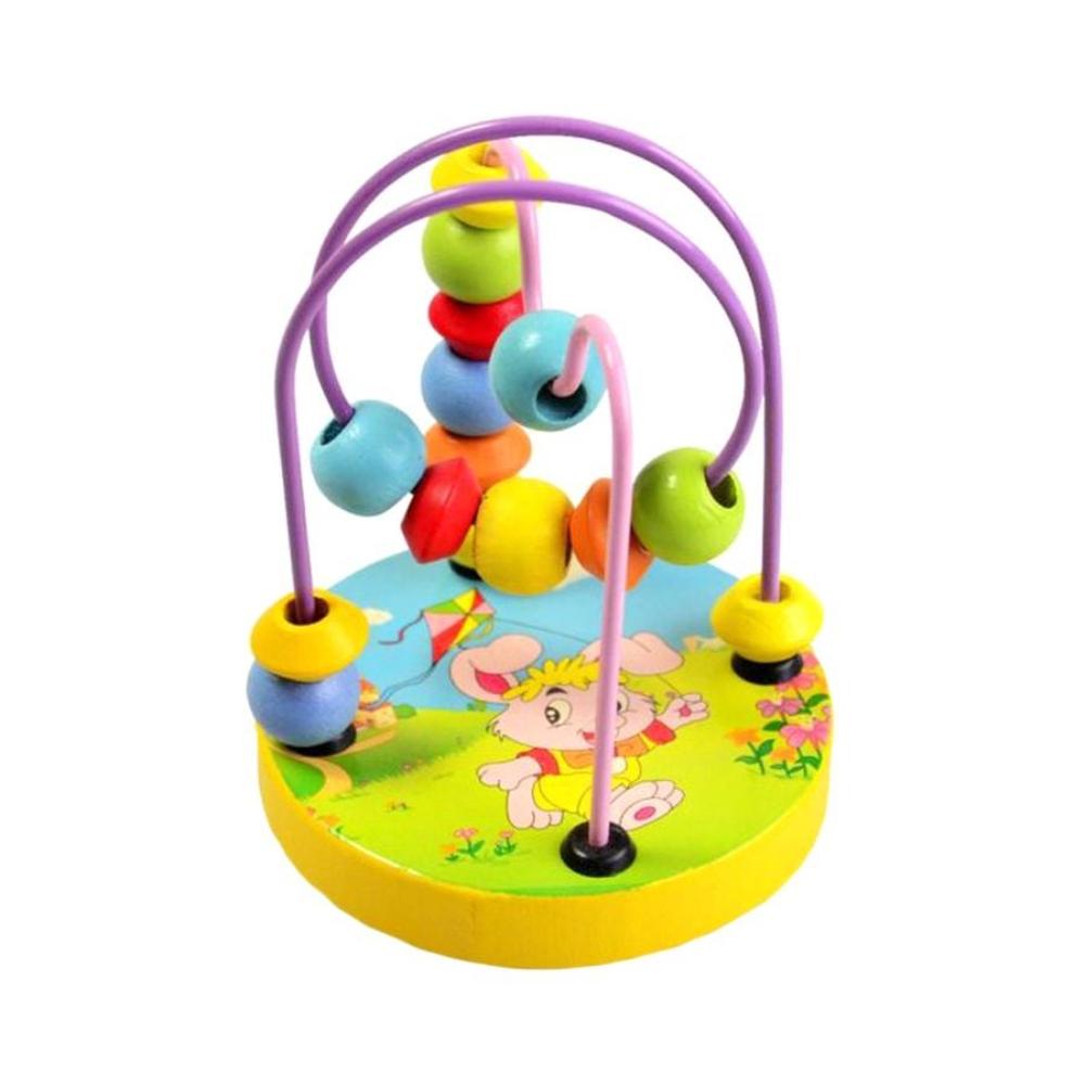  لعبة متاهة خشبية بتصميم قضبان قطار وخرز