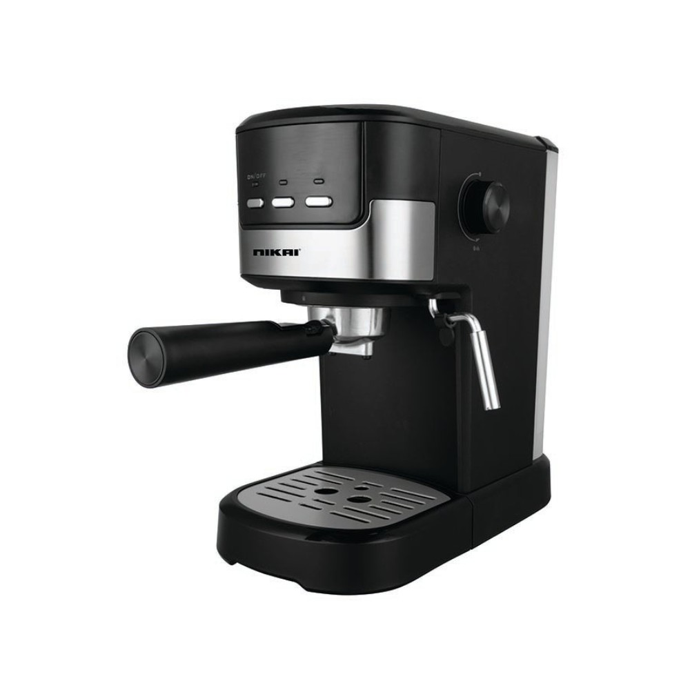 ماكينة قهوة وإسبريسو نيكاي، 1.25 لتر، 1100 واط، أسود وفضي - NEM1990AX